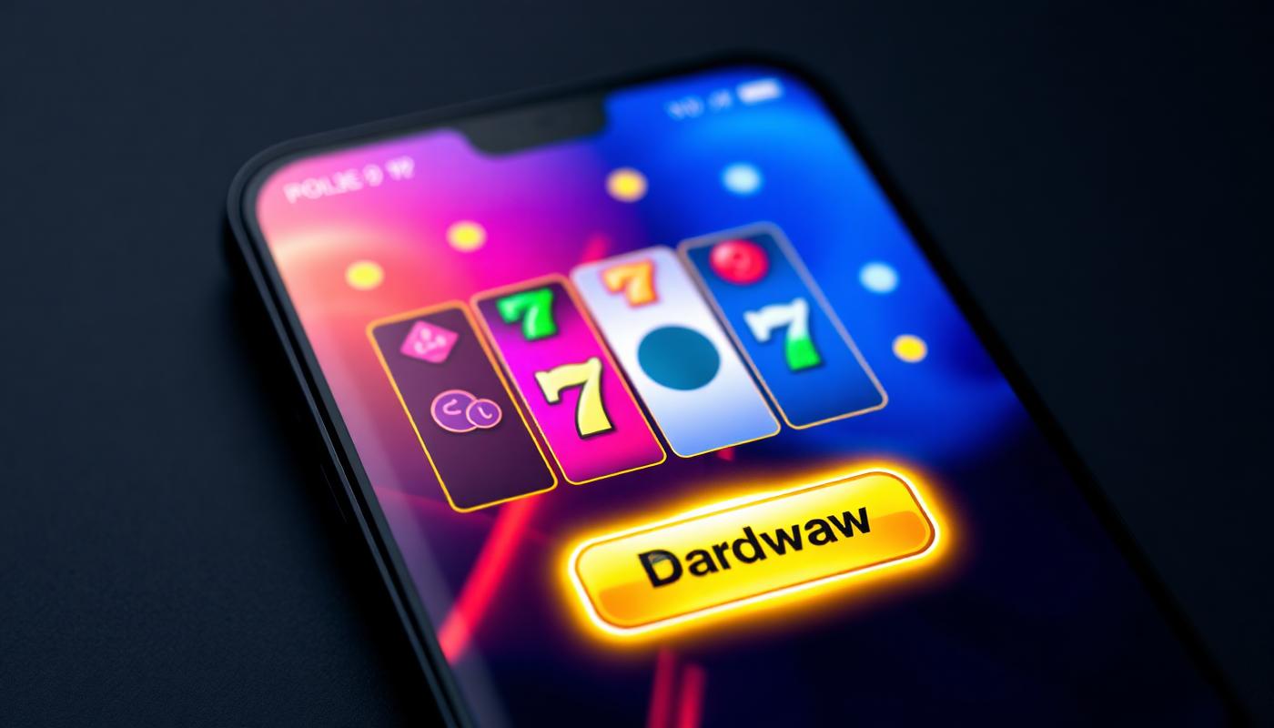 Phone showing a casino app with a glowing Withdraw button